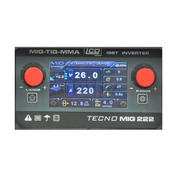 SPAWARKA MIGOMAT IDEAL TECNO MIG 222 LCD SYNERGIC VRD ALUMINIUM SYNERGIA