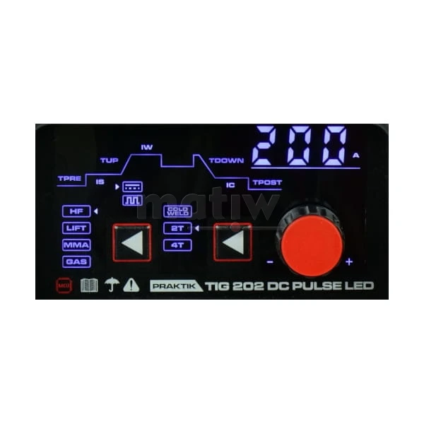SPAWARKA TIG IDEAL PRAKTIK TIG 202 DC PULSE DIGITAL LED MMA T-17 4m