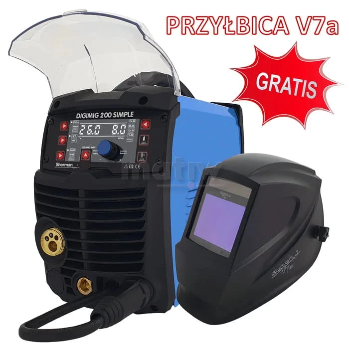 SPAWARKA MIGOMAT SHERMAN MIG DIGIMIG 210 LCD DOUBLE PULSE + PRZYŁBICA V7a