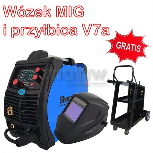 SPAWARKA MIGOMAT SHERMAN MIG DIGIMIG 220 LCD + PRZYŁBICA V7a + WÓZEK