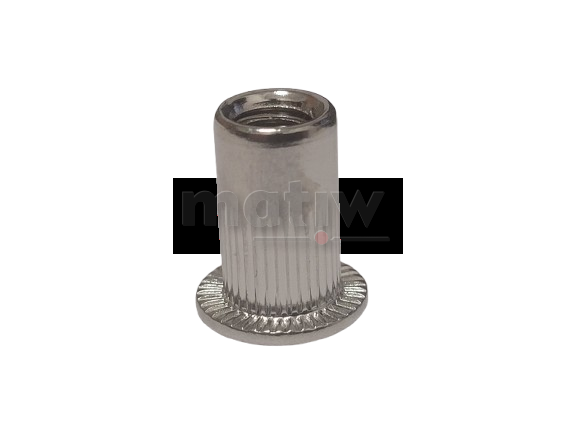 NITONAKRĘTKA NIERDZEWNA WALCOWA RADEŁKOWANA A2 KOŁNIERZ PŁASKI M4 100szt