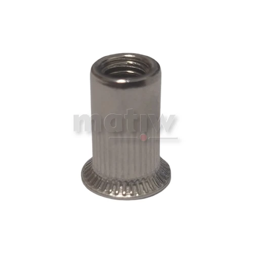 NITONAKRĘTKA NIERDZEWNA WALCOWA RADEŁKOWANA A2 KOŁNIERZ STOŻEK DUŻY M5 100szt