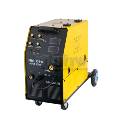 SPAWARKA MIGOMAT MAGNUM MIG 358W MMA IGBT 400V 350A 60% PODWOZIE Z KOŁAMI