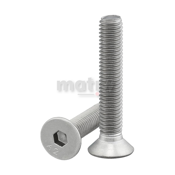 ŚRUBA NIERDZEWNA A2 ŁEB STOŻKOWY NA IMBUS DIN 7991 M16 x 65 100szt