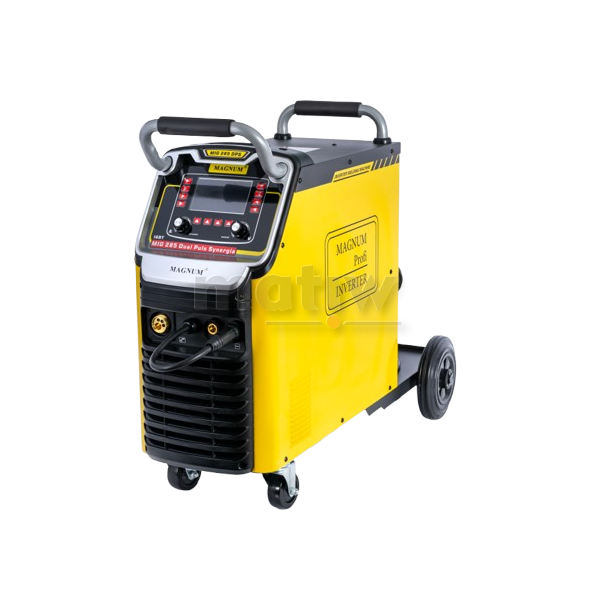 SPAWARKA MIGOMAT MAGNUM MIG 285 DUAL PULS SYNERGIA PODWOZIE Z KOŁAMI 280A