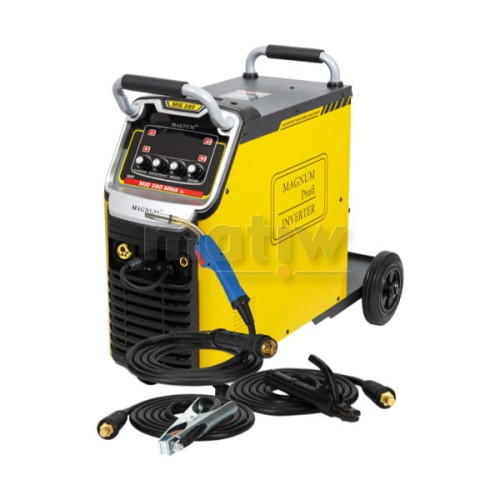 SPAWARKA MIGOMAT MAGNUM MIG 285 DUAL PULS SYNERGIA PODWOZIE Z KOŁAMI 280A