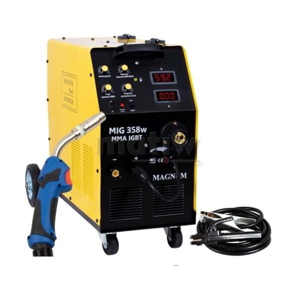 SPAWARKA MIGOMAT MAGNUM MIG 358W MMA IGBT 400V 350A 60% PODWOZIE Z KOŁAMI