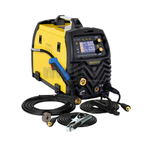 SPAWARKA MIGOMAT MAGNUM MIG 222 DUAL PULS SYNERGIA LCD MMA TIG ALU 200A 60%