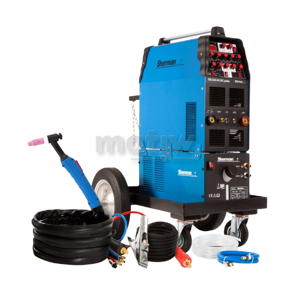 SPAWARKA SHERMAN TIG 320 AC/DC PULSE Z CHŁODNICA WS-7,5LT WÓZEK  TIG