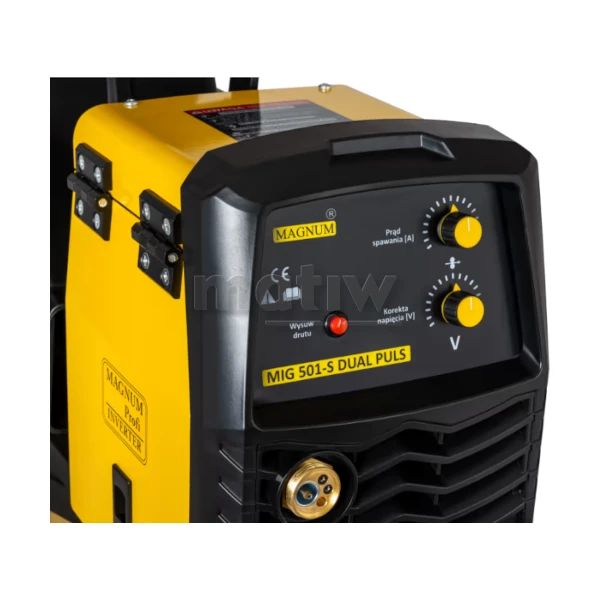 PÓŁAUTOMAT INWERTER MAGNUM MIG 501-S DUAL PULS SYNERGIA LED 500A, MB501/3, WBUDOWANA CHŁODNICA + ZEWNĘTRZNY PODAJNIK DRUTU (ZP22) + PZW/15m +BTC