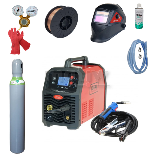 ZESTAW SPAWARKA SYNERGIA MIGOMAT MIG TIG MMA IDEAL MIG TECNO 205 LCD SYNERGIC