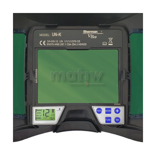 PRZYŁBICA SAMOŚCIEMNIAJĄCA SHERMAN PROFI V8a Z SYSTEMEM NAWIEWU PAPR