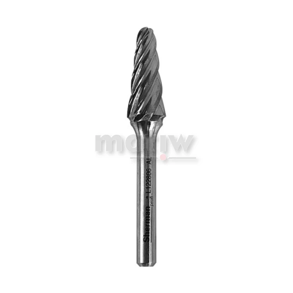 FREZ TRZPIENIOWY STOŻKOWY ZAOKRĄGLONY DO ALUMINIUM SHERMAN TYP L 12 mm
