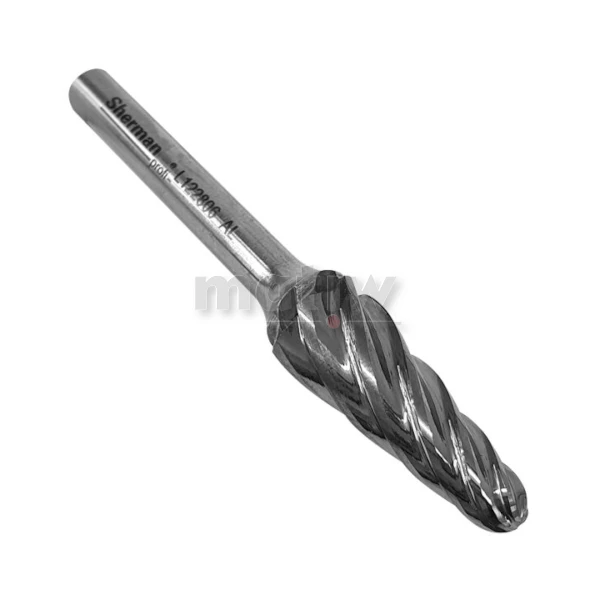 FREZ TRZPIENIOWY STOŻKOWY ZAOKRĄGLONY DO ALUMINIUM SHERMAN TYP L 12 mm
