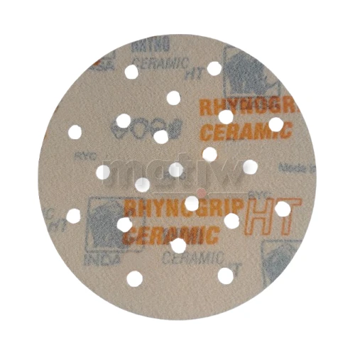 KRĄŻEK PAPIER ŚCIERNY NA RZEP 150 mm 21H UV INDASA HT CERAMIC LINE P120 50szt