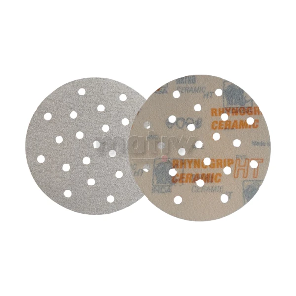 KRĄŻEK PAPIER ŚCIERNY NA RZEP 150 mm 21H UV INDASA HT CERAMIC LINE P180 50szt