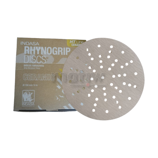 KRĄŻEK PAPIER ŚCIERNY NA RZEP 150 mm 57H UV INDASA HT CERAMIC LINE P320 50szt