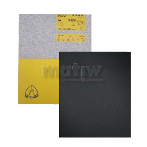 ARKUSZ PAPIER ŚCIERNY KLINGSPOR DO SZLIFOWANIA NA MOKRO 230x280mm PS8A P600 50szt