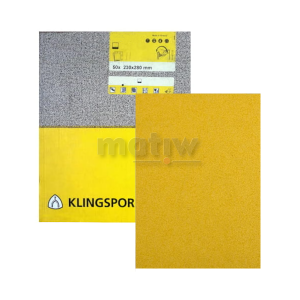 ARKUSZ PAPIER ŚCIERNY KLINGSPOR 230x280mm PS30D P60 50szt