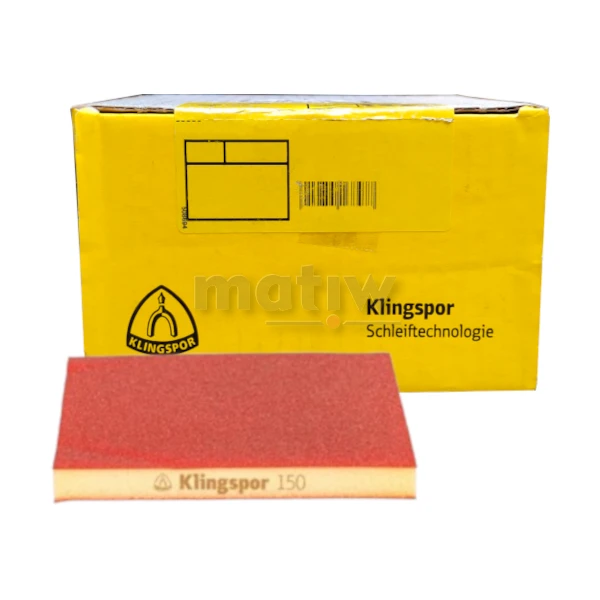 GĄBKA ŚCIERNA SZLIFIERSKA KLINGSPOR SW501TR 96x123x12,5 mm P150 100szt