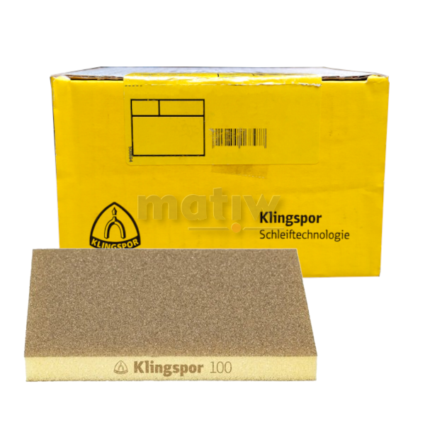 GĄBKA ŚCIERNA SZLIFIERSKA KLINGSPOR SW501TR 96x123x12,5 mm P100 100szt