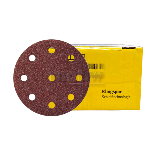 KRĄŻEK PAPIER ŚCIERNY NA RZEP 125 mm KLINGSPOR PS22K GLS27 P40 50szt