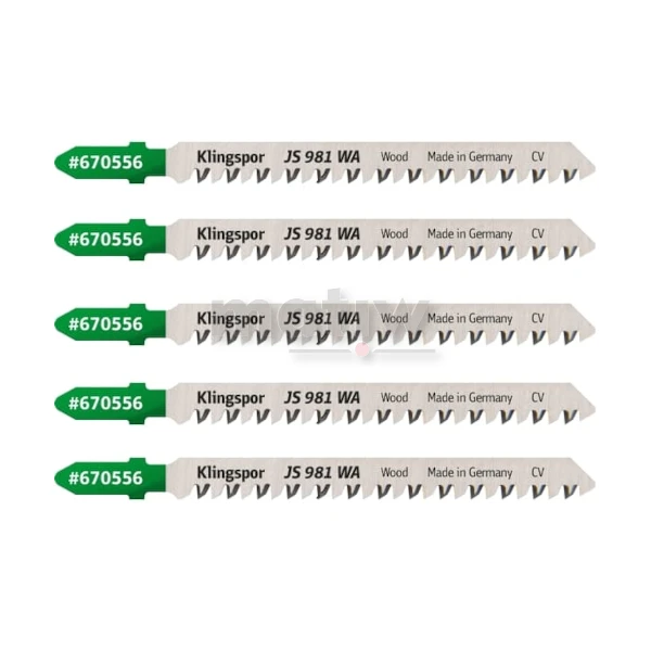 BRZESZCZOT DO WYRZYNARKI ZE STALI CHROMOWO-WANADOWEJ KLINGSPOR JS981WA DO DREWNA 100x8x1,7 mm 5szt