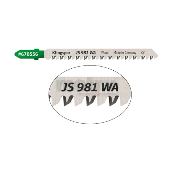 BRZESZCZOT DO WYRZYNARKI ZE STALI CHROMOWO-WANADOWEJ KLINGSPOR JS981WA DO DREWNA 100x8x1,7 mm 5szt