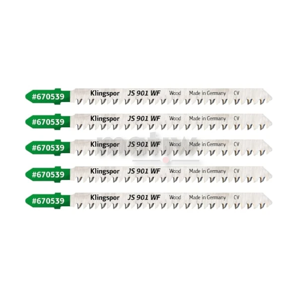BRZESZCZOT DO WYRZYNARKI ZE STALI CHROMOWO-WANADOWEJ KLINGSPOR JS901WF DO LAMINATU 115x8x1,45 mm 5szt