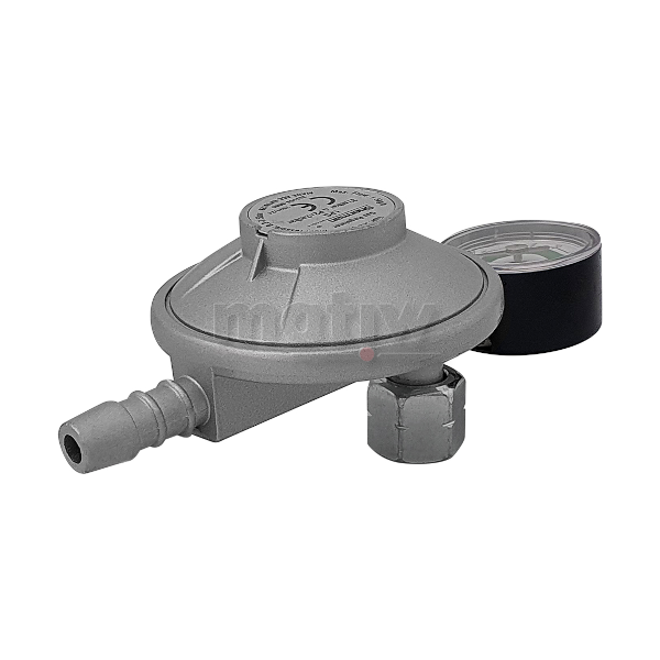 REDUKTOR KĄTOWY PROPAN-BUTAN LPG Z MANOMETREM DO BUTLI TURYSTYCZNYCH G3/8"LH SHERMAN