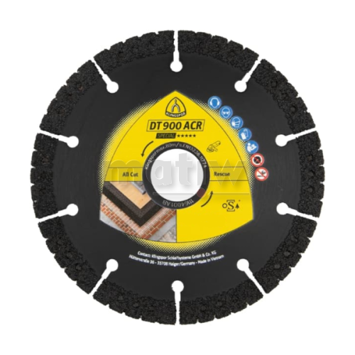 TARCZA DIAMENTOWA DO CIĘCIA KLINGSPOR DT900ACR 180x3,1x22,23 mm