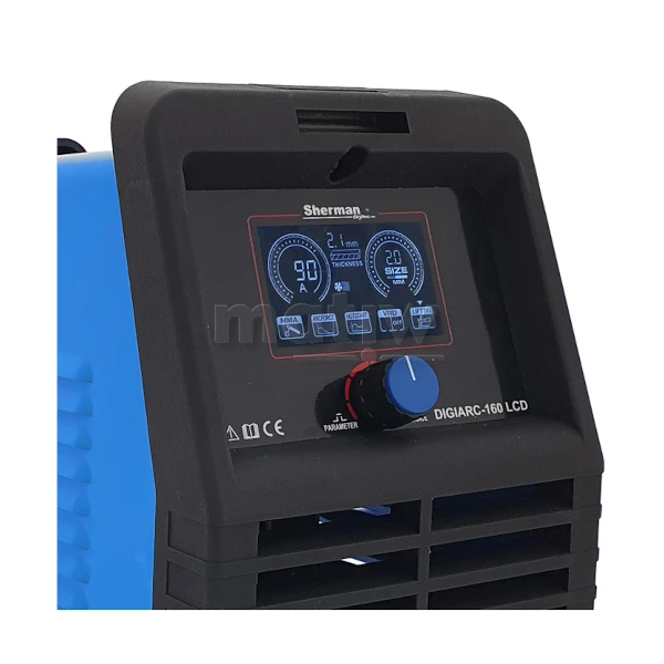 SPAWARKA INWERTOROWA MMA SHERMAN DIGIARC 160 LCD Z WALIZKĄ I UCHWYTEM MMA 230V 160A