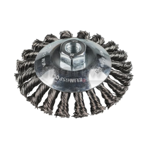 SZCZOTKA STOŻKOWA KLINGSPOR BK600Z DRUT SPLATANY STAL M14 100x14 mm