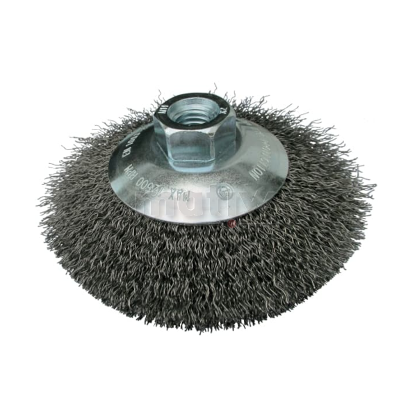 SZCZOTKA STOŻKOWA KLINGSPOR BK600W DRUT FALOWANY STAL M14 115 mm