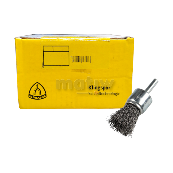 SZCZOTKA PĘDZELKOWA TRZPIENIOWA KLINGSPOR BPS600W DRUT FALISTY INOX 30x6 mm 10szt.