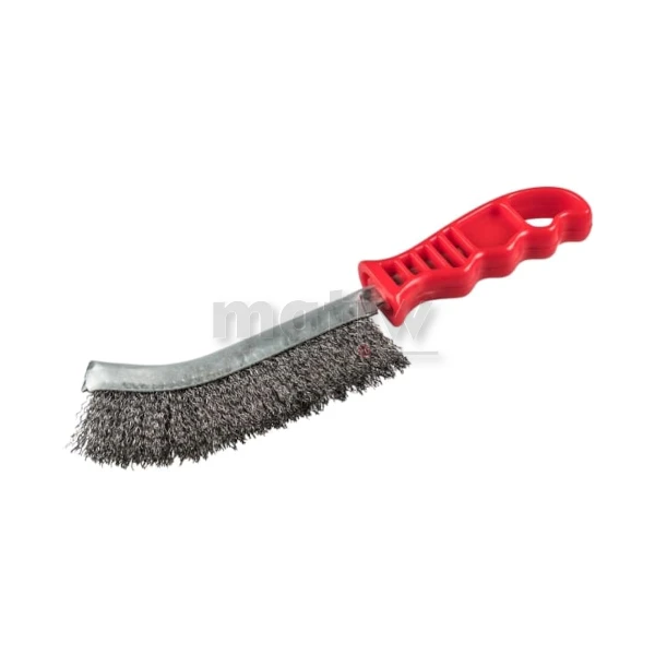 SZCZOTKA RĘCZNA Z PLASTIKOWYM UCHWYTEM KLINGSPOR BHP600 DRUT STALOWY CZERWONA 24szt.
