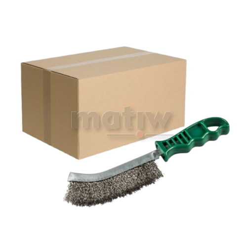 SZCZOTKA RĘCZNA Z PLASTIKOWYM UCHWYTEM KLINGSPOR BHP600 DRUT INOX ZIELONA 24szt.