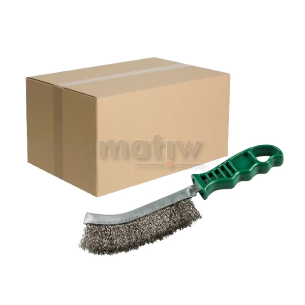 SZCZOTKA RĘCZNA Z PLASTIKOWYM UCHWYTEM KLINGSPOR BHP600 DRUT INOX ZIELONA 24szt.