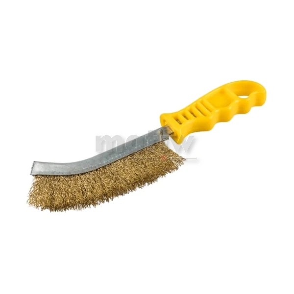 SZCZOTKA RĘCZNA Z PLASTIKOWYM UCHWYTEM KLINGSPOR BHP600 DRUT MOSIĄDZ ŻÓŁTA 24szt.