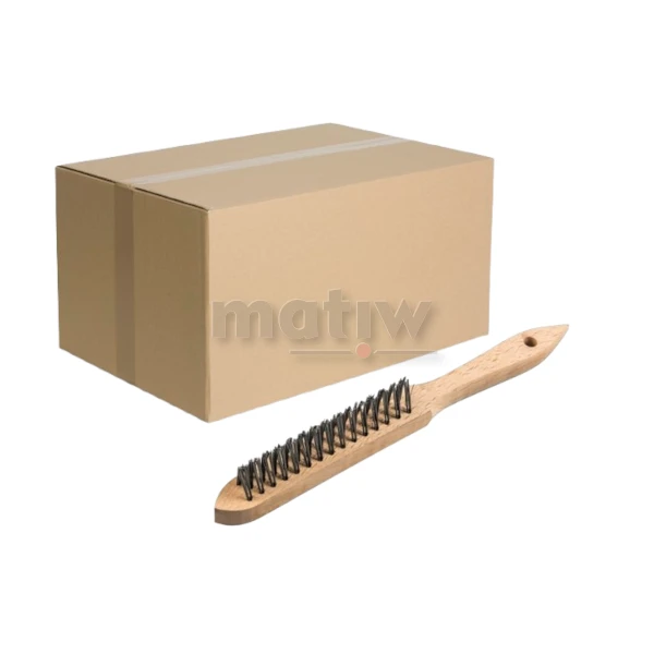 SZCZOTKA RĘCZNA Z DRENIANYM UCHWYTEM 3-RZĘDOWA DO PACHWIN KLINGSPOR BHK600 DRUT STALOWY 12szt.