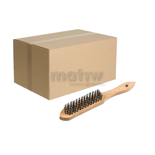 SZCZOTKA RĘCZNA 4-RZĘDOWA Z DREWNIANYM UCHWYTEM KLINGSPOR BH600 DRUT INOX 125x25x290 mm 12szt.
