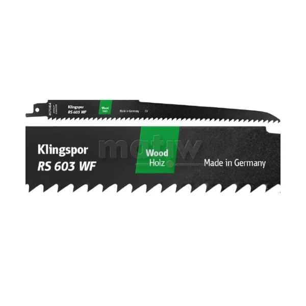 BRZESZCZOT DO PIŁY SZABLASTEJ ZE STALI CHROMOWO-WANADOWEJ KLINGSPOR RS603WF DO DREWNA 300x19x1,2 mm 5szt