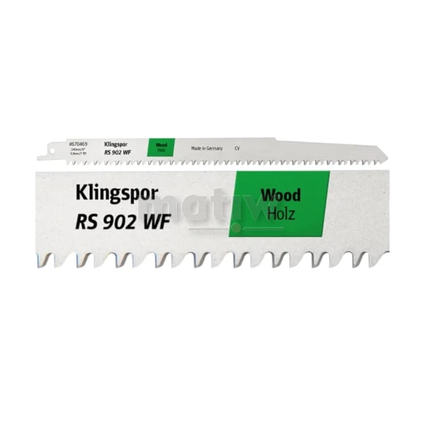 BRZESZCZOT DO PIŁY SZABLASTEJ ZE STALI CHROMOWO-WANADOWEJ KLINGSPOR RS902WF DO DREWNA 240x19x1,2 mm 5szt