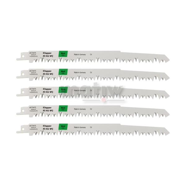 BRZESZCZOT DO PIŁY SZABLASTEJ ZE STALI CHROMOWO-WANADOWEJ KLINGSPOR RS902WQ DO DREWNA 240x19x1,2 mm 5szt