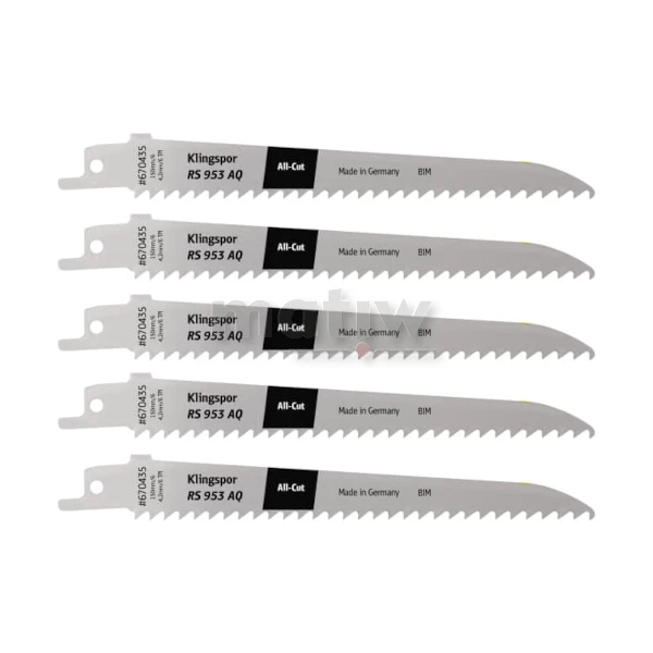 BRZESZCZOT DO PIŁY SZABLASTEJ Z BI-METALU KLINGSPOR RS953AQ UNIWERSALNY 150x19x1,27 mm 5szt