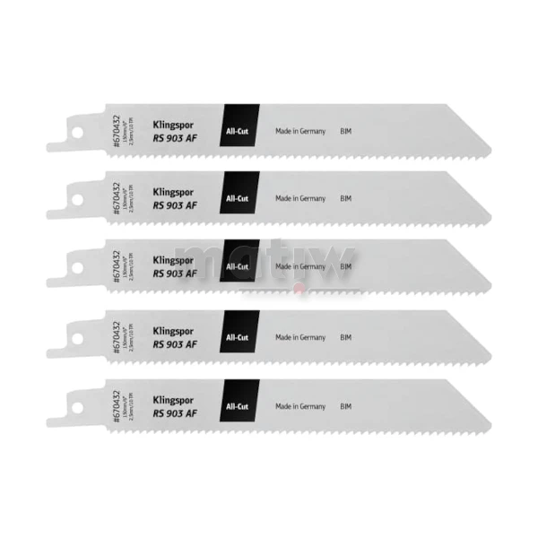 BRZESZCZOT DO PIŁY SZABLASTEJ Z BI-METALU KLINGSPOR RS903AF UNIWERSALNY 200x19x0,9 mm 5szt