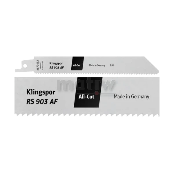 BRZESZCZOT DO PIŁY SZABLASTEJ Z BI-METALU KLINGSPOR RS903AF UNIWERSALNY 200x19x0,9 mm 5szt