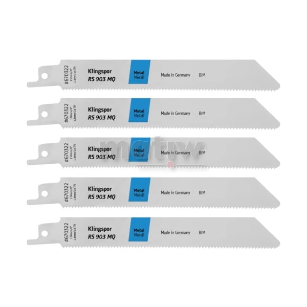 BRZESZCZOT DO PIŁY SZABLASTEJ Z BI-METALU KLINGSPOR RS903MQ DO METALU 230x19x0,9 mm 5szt