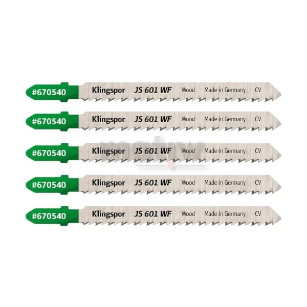 BRZESZCZOT DO WYRZYNARKI ZE STALI CHROMOWO-WANADOWEJ KLINGSPOR JS601WF DO DREWNA 130x8x1,45 mm 5szt