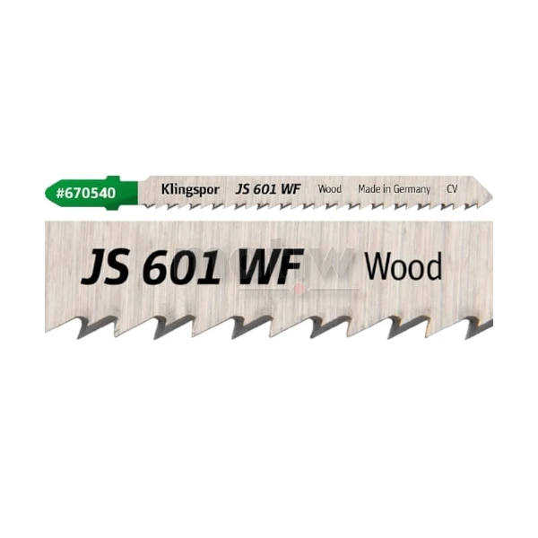 BRZESZCZOT DO WYRZYNARKI ZE STALI CHROMOWO-WANADOWEJ KLINGSPOR JS601WF DO DREWNA 130x8x1,45 mm 5szt